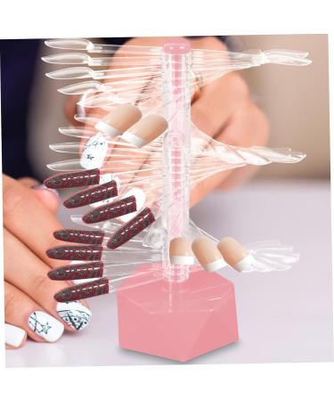 minkissy Clear Nail Sample Stick Spiral Nail Practice Stand Spiral Nail Tips Holder Manicure Nail Display Stand Spiral Nail Color Display Stand Nail Art Supply Bracket Modeling Acrylic 6.2x6.2cm Pink - Buy Online on GoSupps.com