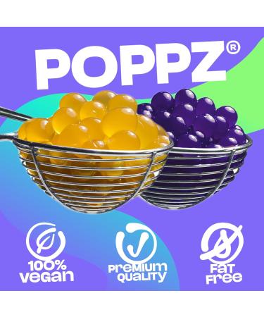 Bubble Mania Bubble Tea Pearls - Vegan & Gluten-Free Popping Boba | Banana & Blueberry Flavor | Ready to Eat Pack of 2 - Buy Online on GoSupps.com