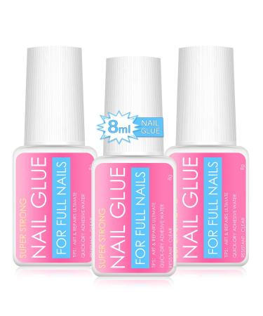 3 pieces 8g nail glue nail glue for artificial nails glue for press on nail tips fingernails for sticking on professional nail glue gel for fake nails tips nail art