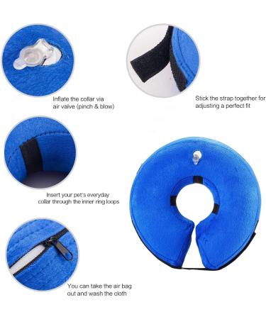 Pet Inflatable Protection Cover Collar for Dogs and Cats with Adjustable Buckle Recovery Puppy Cone with Adjustable Neck Prevent Dogs from Biting & Scratching Recovery from Surgery or Wounds - M - Buy Online on GoSupps.com