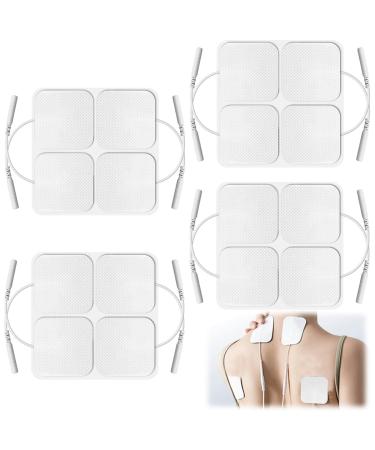 Erzkurm Tens device electrodes Pads 5 x 5 cm electrode replenishment set 16 pieces TENS-EMS Electrode pads Reusable adhesive electrodes with 2mm plug-in connection for TENS devices & Ems Traine (5 * 5cm) 5 * 5cm
