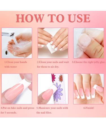 360 Pieces French Tip False Nails - Acrylic Full Cover Press-On Long Nail Tips | Nude Color Fake Nails for Women & Girls | Nail Art Manicure Decorations - Buy Online on GoSupps.com