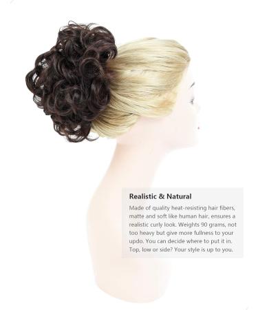 Yamel Medium Brown Chignon Hairpiece Curly Bun Scrunchie Extensions | Synthetic Updo Combs Messy Bun Hair Piece for Women - Buy Online on GoSupps.com