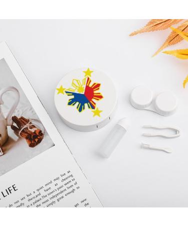 Philippine Flag Contact Lens Case - Cute & Portable Storage Box with Mirror for Travel & Daily Use - Buy Online on GoSupps.com