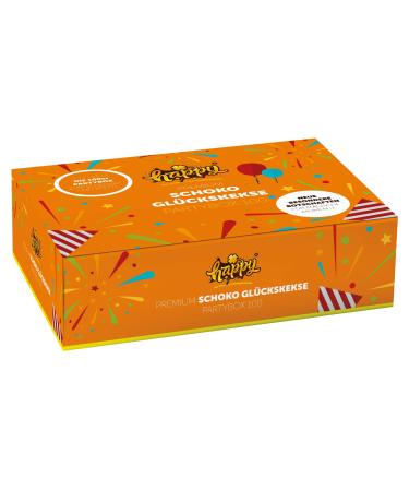 Happy chocolate party box (100 cookies) Happy Schoko Happy Skers "vegan chocolate" in a 100 box with inspiring messages (1box 100 gluecover cookies A 6G)