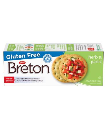 Dare Breton Cracker Gluten Free Herb Garlic, Herb and Garlic, 4.76 Ounce