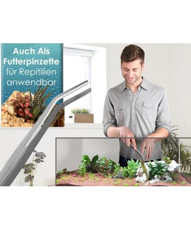 InstrumenteNRW 30 cm Curved Aquarium Terrarium Tweezers - Precision Tools for Aquascaping & Gardening - Buy Online on GoSupps.com