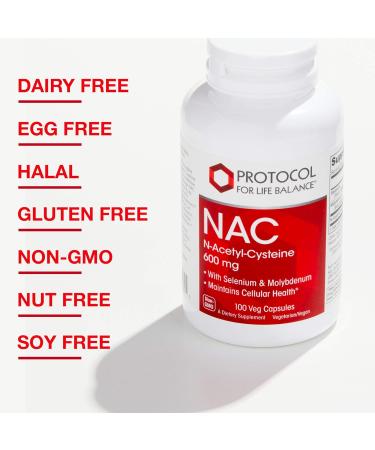 Protocol NAC with Selenium and Molybdenum - 100 Veg Caps for Glutathione Support in Brain and Lung - Buy Online on GoSupps.com
