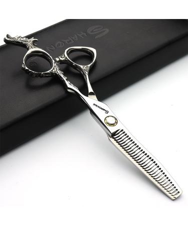 6-inch hairstyle studio styling scissors hairdresser professional scissors japan hairdresser chinese dragon design scissors tools (6-inch thin scissors-d)