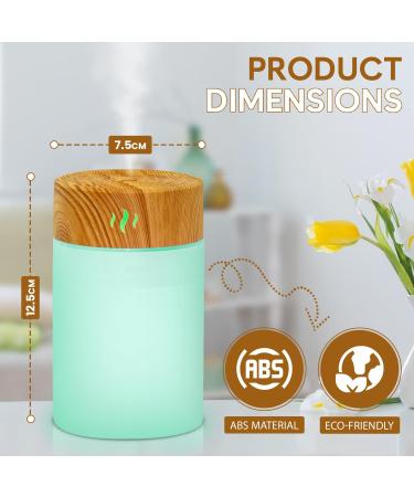 RUGERO 250ml Portable Cool Mist Air Humidifier with 7 LED Lights - Bedroom, Baby, Yoga, Office, Car - Light Wood Grain Finish | Mini Auto-Off Plant Humidifier - Buy Online on GoSupps.com
