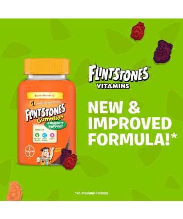 FLINTSTONES Kids Multivitamin Gummies Plus Immunity Support- Multivitamins for Kids Kids Gummy With Zinc and Extra Vitamin C Free of Artificial Sweeteners Free of Aspartame Free of Synthetic FD&C Dyes 180 Gummies - Buy Online on GoSupps.com
