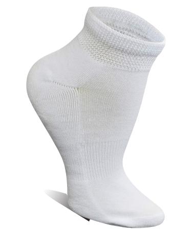 Yomandamor 5 Pairs Womens Cotton Diabetic Low Cut Socks with Seamless Toe 9-11 5 Pairs White - Buy Online on GoSupps.com