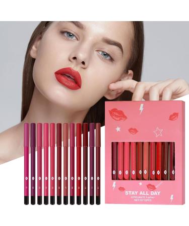  G n rique Lip Pencil Collection - 12 Long-Lasting Matte Colors Smudge-Proof Beauty | Long-Lasting Lip Liner Pencil For Women Girls Teens Wife Friends Family Sister Birthday Christmas Party - Buy Online on GoSupps.com