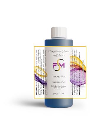 Savage Man Fragrance Oil - 4 Fl Oz | Premium Scent for Men | International Shipping Available - Buy Online on GoSupps.com