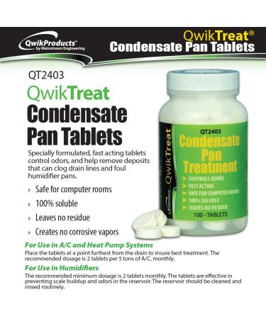 QwikTreat Condensate Pan Treatment Tablets - Fast-Acting A/C Cleaner for Odor Control & Water Damage Prevention - 100 Tablets - Buy Online on GoSupps.com
