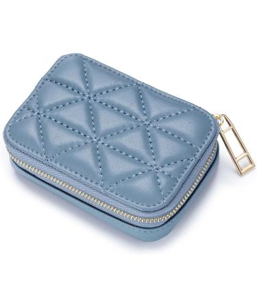 Blue Lipstick Case with Mirror - Portable Leather Makeup Organizer & Travel Purse for Birthday Gifts - Buy Online on GoSupps.com
