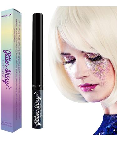 Shimmer Glitter Eyeshadow - Pearl Liquid Eyeliner Neon Rainbow Eyeliner | Portable Sparkling & Shimmer Eyes Makeup Glitter Gel Eyeshadow Liquid for Women and Girls Cle-ca 12 - Buy Online on GoSupps.com