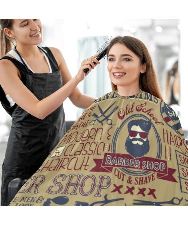 Visesunny Vintage Barber Cape - Anti-Static Water-Resistant Hair Cutting & Beard Shaving Bib - Adjustable Snap Professional Salon Cape for Hairdressers - Buy Online on GoSupps.com