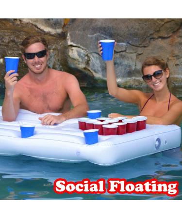 GoPong Pool Party Barge - Floating Beer Pong Table with Cooler & Cup Holders - Buy Online on GoSupps.com