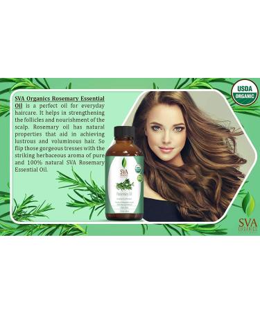 Organic USDA Rosemary Essential Oil 1 Oz - Pure & Natural for Skin, Face, Hair - Aromatherapy, Diffuser, Hair Growth - SVA Organics - Buy Online on GoSupps.com