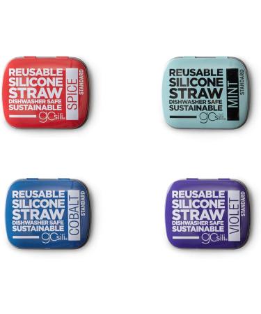 Silikids - Large Silicone Reusable Straws - Ecofriendly - Portable - 8 Straws and 8 Storage tins Included - Buy Online on GoSupps.com