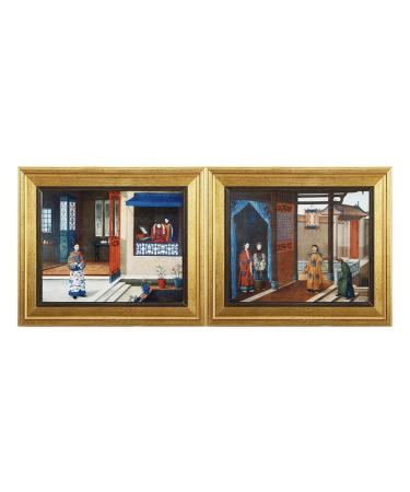 A&B Home AVM39117 Set of 2 A Royal Visitor and Woman at Her Toilette Multicolor