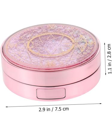 Solustrie Starry Sky Glasses Case | Travel Contact Lenses Organizer | Portable Eye Lens Holder & Mirror - Pink - Buy Online on GoSupps.com