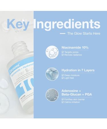 Cosyuree Niacinamide + Hyaluronic Brightening Deep Dive Serum 10% Brightening Complex Deep Hydration Glow & Smooth Texture Fragrance-Free 30ml(1.01 fl oz) - Buy Online on GoSupps.com