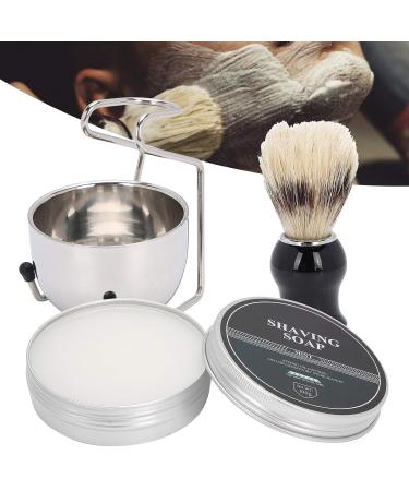 Premium 4-Piece Men's Shaving Tool Set - Stainless Steel Bowl Brush & Soap - International Shipping Available - Buy Online on GoSupps.com