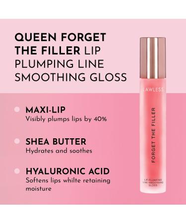 LAWLESS Queen Forget the Filler Lip Plumping Gloss - Cherry Vanilla | Premium Hydrating & Volumizing Lip Gloss with Natural Ingredients - 0.19 oz - Buy Online on GoSupps.com