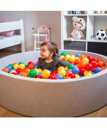 Kiddymoon 7cm Baby Game Balls - Colorful Plastic Balls for Ball Pit - 300 Count - Yellow Green Blue Red Orange - Perfect for Kids Fun & Play - Buy Online on GoSupps.com