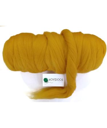 Kondoos Mustard Wool Roving 1 lb - Ideal for Needle Felting, Wet Felting, Handcrafts & Spinning - Buy Online on GoSupps.com