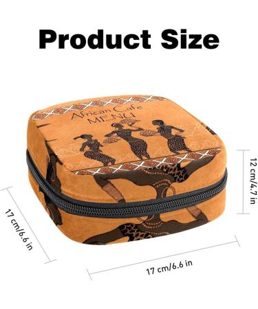 Beautiful African Woman Pattern Storage Bag for Menstrual Pads & Cups | Portable Zipper Pocket for Teens & Women - Buy Online on GoSupps.com