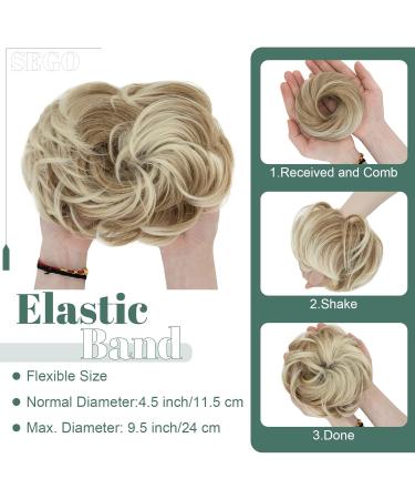 Sego Hair Part with Rubber Band - 55g Dutt Hair Tie & Extensions for Messy Buns - Coffee Brown & Blonde Bleach | International Shipping Available - Buy Online on GoSupps.com