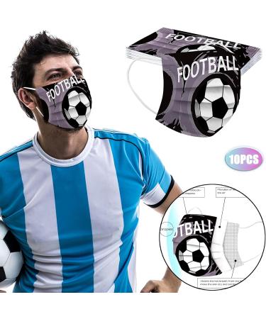 50PC 3-Ply Disposable_Face_Mask with Football Patterns Design Breathable Comfortable for Women Men Adults Use - Buy Online on GoSupps.com