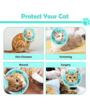 Green Cat Cone Collar Soft Adjustable Cat Recovery Collar Protective Soft Cat Cone After Surgery and Injuries Prevent from Biting and Licking for Puppies Small Dogs and Cats (S) - Buy Online on GoSupps.com