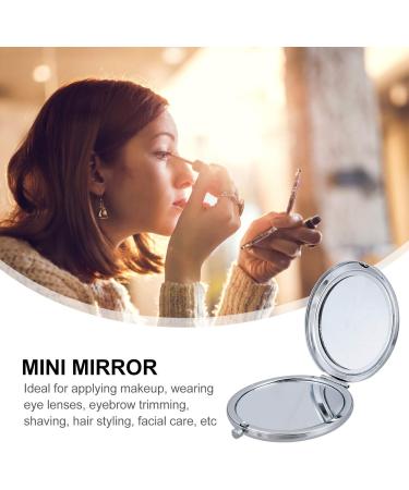 Portable Makeup Mirror Portable Beauty Mirror Compact Mirror Desktop Makeup Mirror Round Makeup Mirror Folding Mirror Travel Cosmetic Mirror Small Double Mirror Miss Metal - Buy Online on GoSupps.com