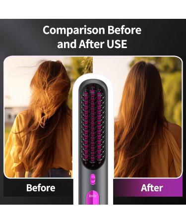 Buy Cordless Hair Straightener Brush - Portable Fast Heating Long-Lasting Battery USB Rechargeable | Ideal for Travel - Buy Online on GoSupps.com