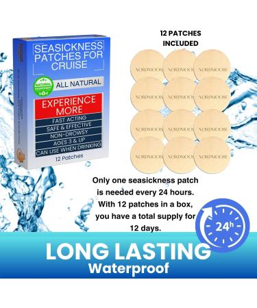 Sea Sickness Patches for Cruise - All Natural Non-Drowsy Motion Sickness Relief - Effective Behind Ear Patches - 1 Box - Buy Online on GoSupps.com