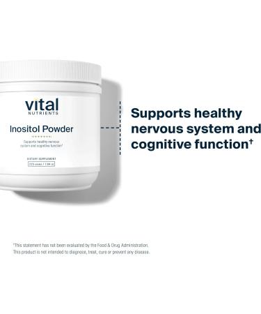 Vital Nutrients Inositol Powder - Metabolism Support for Neurotransmitters - Vegetarian - 225g - Buy Online on GoSupps.com