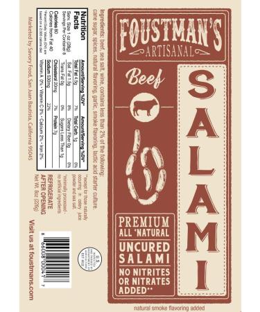 Foustman's Beef Salami: Artisanal, Nitrate-Free, Naturally Cured - Buy Online on GoSupps.com