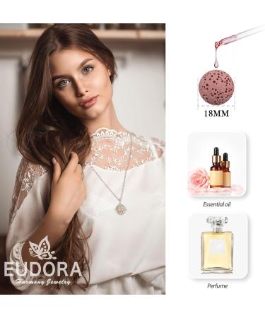 Shop Eudora Harmony Ball Aromatherapy Necklace - Yoga & Meditation Jewelry Gifts for Mom - 24 Lavaestein Pearl Chain with 7pcs Tree of Life Charm - Buy Online on GoSupps.com