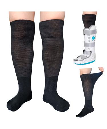 CIRZUEX 2 Pairs Walking Boot Socks Air Cam Walker Brace Fracture Boot Orthopedics Socks Cast Boot Replacement Sock Liner