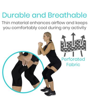 Vive Knee Compression Sleeves - Support for ACL, PCL, Meniscus, Patella Pain - for Weightlifting, Running - XX-Large Black - Buy Online on GoSupps.com