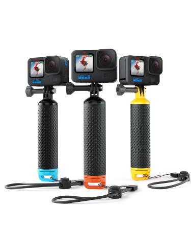 Sametop Floating Hand Grip Waterproof Handle Compatible with GoPro Hero 11, 10, 9, 8, 7, 6, 5, 4, Session, 3+, 3, 2, 1, Hero (2018), Fusion, Max, DJI Osmo Action Cameras (Orange) - Buy Online on GoSupps.com