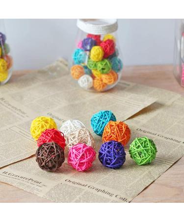 Benvo Rattan Balls 32 Pack - 1.2 inch Wicker Balls for Birds and Pets - Multi-Colored Craft DIY Accessories - Buy Online on GoSupps.com