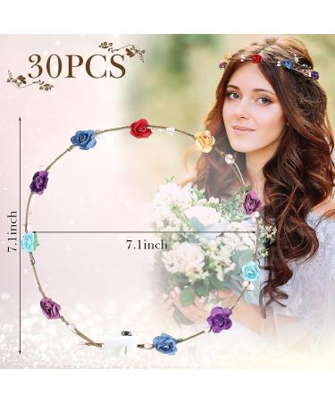 Janinka LED Flower Crown Headband - 30 Pieces, Light Up, Luminous, Glowing Fairy Crown for Women & Girls - Perfect for Valentine's Day, Wedding Party - Buy Online on GoSupps.com