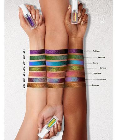 Chameleon Metallic Liquid Eyeshadow - Intense Multichrome Eye Shadow with Glitter - High Pigment, Long-Lasting Formula - Quick-Drying Makeup - Peacock Shade - Buy Online on GoSupps.com