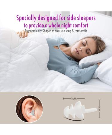 Hearprotek Ultra Soft Sleeping Ear Plugs - 2 Pairs (32db & 30db) for Side Sleepers, Snoring, Working, Construction - Noise Reduction and Hearing Protection (White) - Buy Online on GoSupps.com