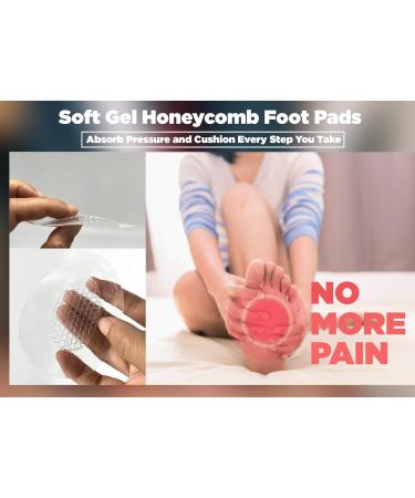 Soft Gel Ball of Foot Cushions - Reusable Honeycomb Metatarsal Pads for Women | Gel Insoles for High Heels & Comfort - Buy Online on GoSupps.com